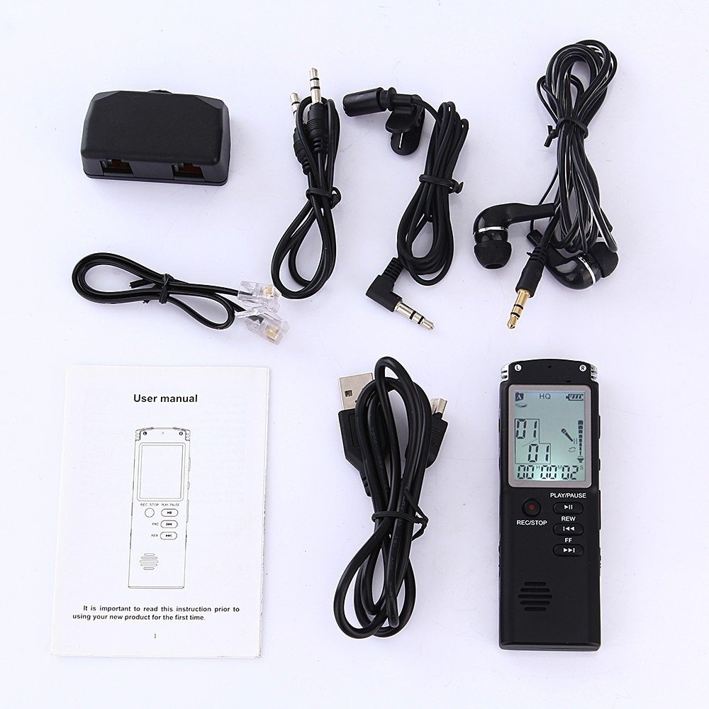 HKM-784403 USB Voice Recorder with External Microphone and Built-In Speakers - Multiple Memory Options Available
