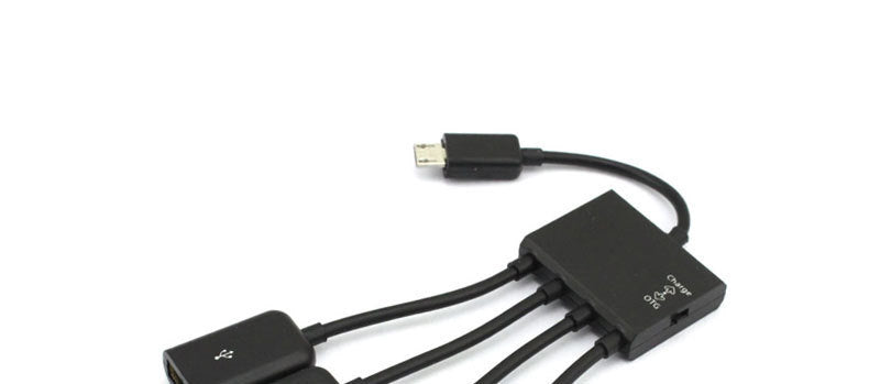 HKM-784467 Micro USB OTG Multi-Port Adapter for Mobile Devices with Charging and OTG Support