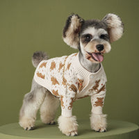 HKM-7846077 Cute Casual Wool Sweater for Pomeranians - Beige Bear Design, Various Sizes Available