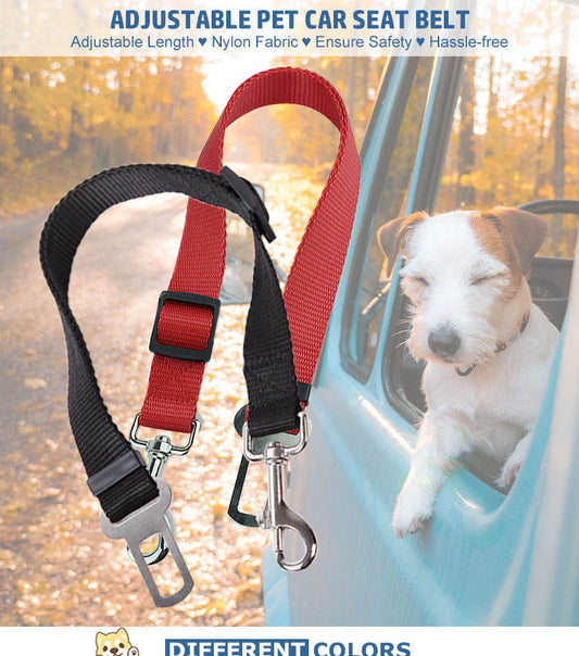 HKM-7847869 Nylon Adjustable Pet Seat Belt for Dogs and Cats - Durable Vehicle Leash for Car Safety