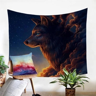 HKM-784787 Geometric Abstract Plush Fabric Tapestry for Home and Hotel Decor