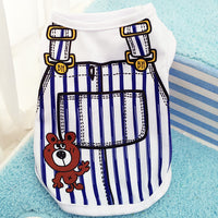 HKM-7848637 Spring Summer Cotton Pet Clothes with Fake Strap ¨C Various Colors & Sizes Available