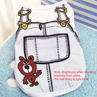 HKM-7848637 Spring Summer Cotton Pet Clothes with Fake Strap ¨C Various Colors & Sizes Available
