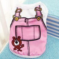 HKM-7848637 Spring Summer Cotton Pet Clothes with Fake Strap ¨C Various Colors & Sizes Available