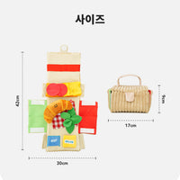HKM-7848893 Picnic Box Croissant Set Plush Pet Toy with Hidden Food Pockets