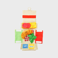 HKM-7848893 Picnic Box Croissant Set Plush Pet Toy with Hidden Food Pockets