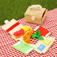 HKM-7848893 Picnic Box Croissant Set Plush Pet Toy with Hidden Food Pockets
