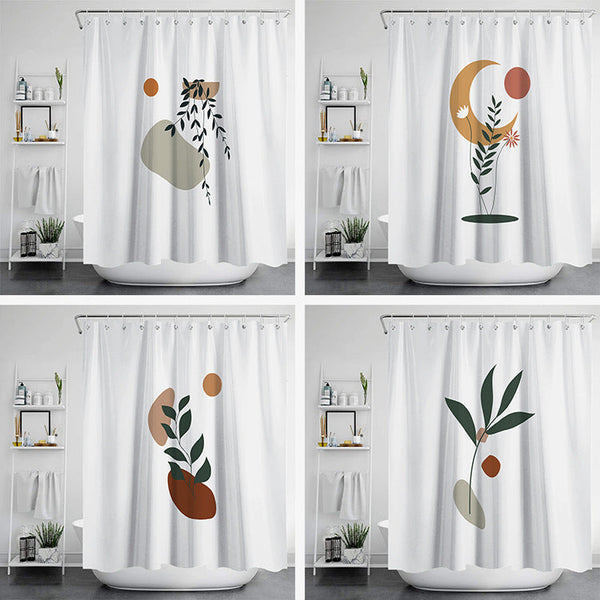 HKM-784915 Digital Printed Waterproof Shower Curtain – Mildew Resistant Polyester Fabric, Modern European Style
