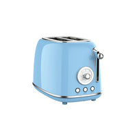 HKM-784979 Extra Wide Slot 2 Slice Retro Toaster with 6 Level Browning, Reheat, Defrost, and Cancel Functions
