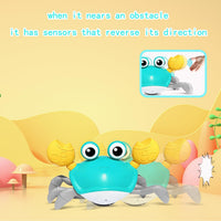 HKM-7851325 Crawling Crab Interactive Pet Toy with Obstacle Avoidance Sensor, Music, and Lights for Dogs and Cats