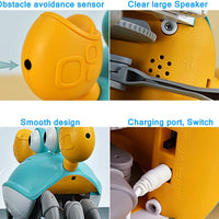 HKM-7851325 Crawling Crab Interactive Pet Toy with Obstacle Avoidance Sensor, Music, and Lights for Dogs and Cats