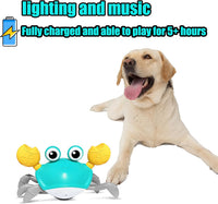 HKM-7851325 Crawling Crab Interactive Pet Toy with Obstacle Avoidance Sensor, Music, and Lights for Dogs and Cats