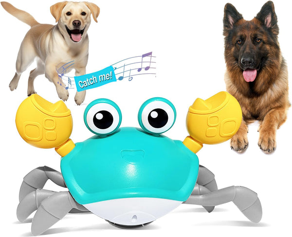 HKM-7851325 Crawling Crab Interactive Pet Toy with Obstacle Avoidance Sensor, Music, and Lights for Dogs and Cats
