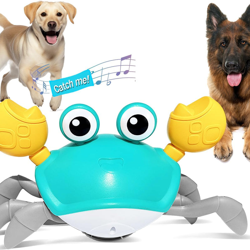 HKM-7851325 Crawling Crab Interactive Pet Toy with Obstacle Avoidance Sensor, Music, and Lights for Dogs and Cats
