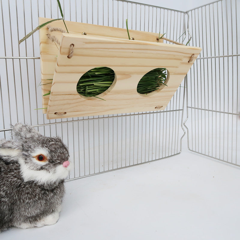 HKM-7851837 Wooden Grass Frame for Small Pets - Versatile Natural Pine for Guinea Pigs, Hamsters, Bunnies, and More (18x30cm)