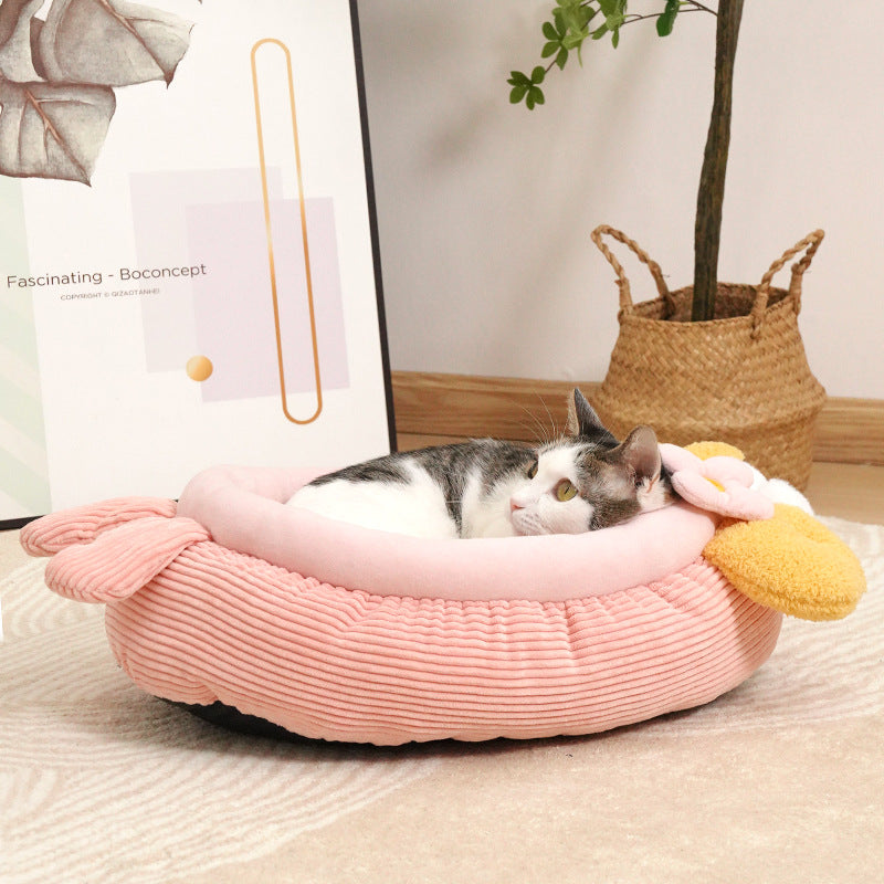 HKM-7852093 Lobster-Inspired Semi-Enclosed Pet Nest for Cats and Dogs, Cozy and Spacious Winter Sleeping Bed
