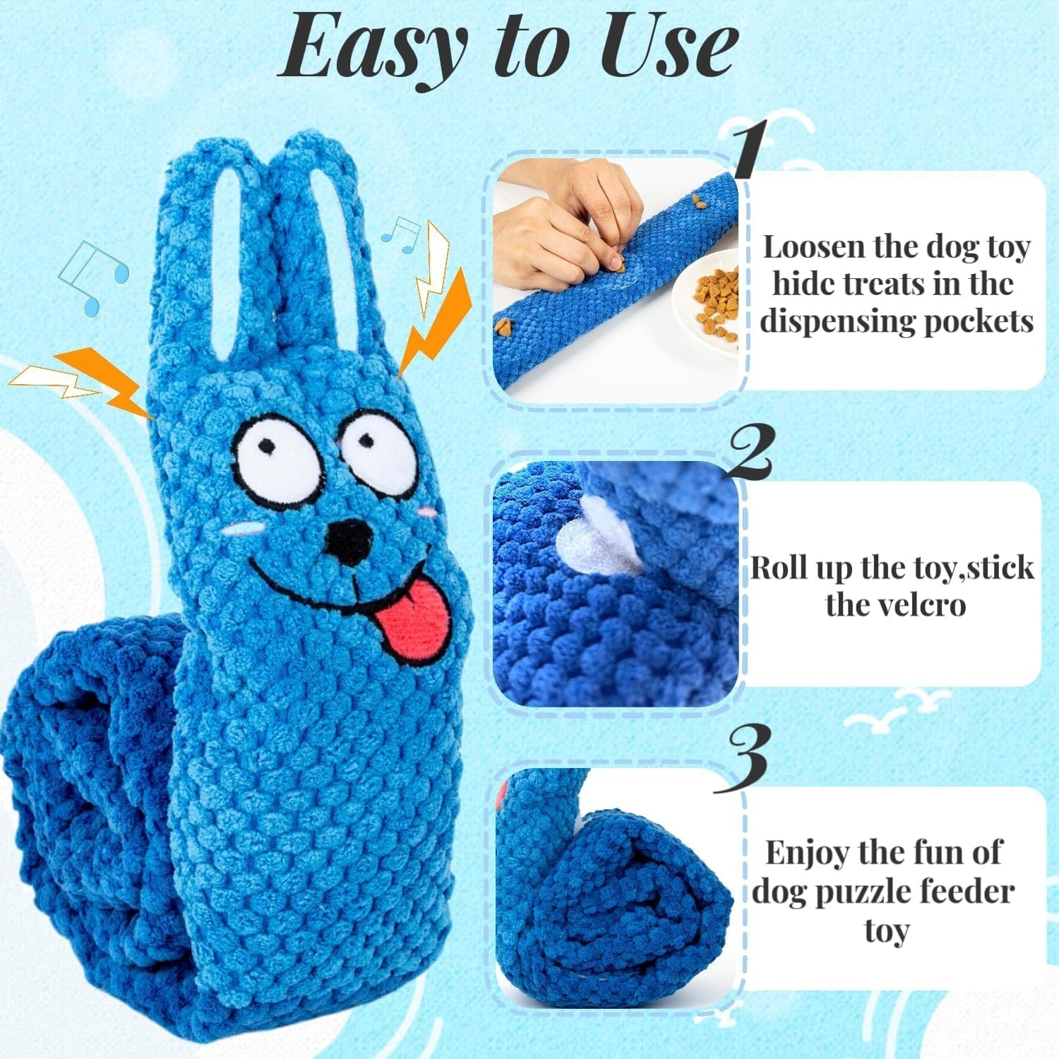 HKM-7852221 Interactive Plush Dog Puzzle Toy for IQ Training and Foraging Instincts