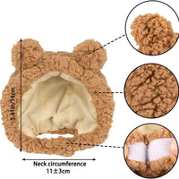 HKM-7853501 Warm and Soft Cat Bear Hat Costume - Cozy Headwear for Small Pets