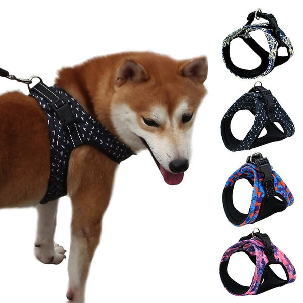 HKM-785427 Reflective Chest Strap Set for Small to Medium Dogs - Adjustable and Breathable Design
