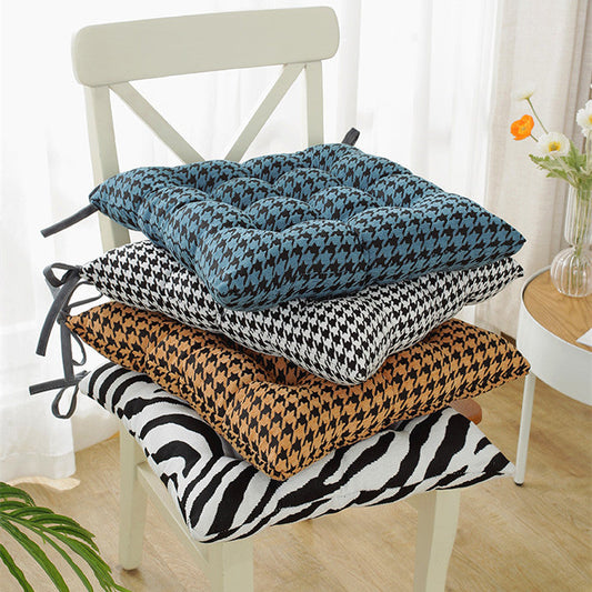 HKM-785555 Zebra Pattern Strapped Chair Cushion - Fashionable Design Available in Multiple Sizes