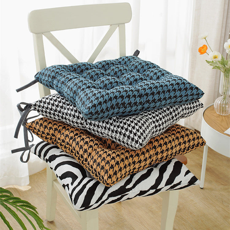 HKM-785555 Zebra Pattern Strapped Chair Cushion - Fashionable Design Available in Multiple Sizes