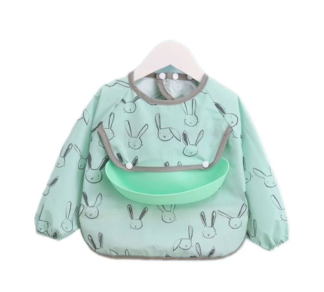 HKM-785619 Baby Bibs with PU Fabric Silicon Soft Mommy Loving Infants & Toddlers for Feeding Waterproof Warm Washable