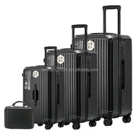 HKM-785619 Durable Lightweight 4-Piece Trolley Luggage Set with Wheels - PC Hard Shell Travel Bags