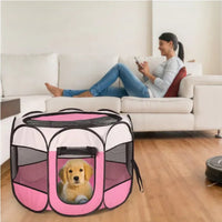 HKM-7857469 Foldable Portable Pet Playpen with Secure Sports Design for Dogs