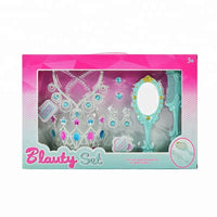 HKM-785747 Customizable Princess Dress-Up Beauty Makeup Set for Kids with Jewelry and Accessories