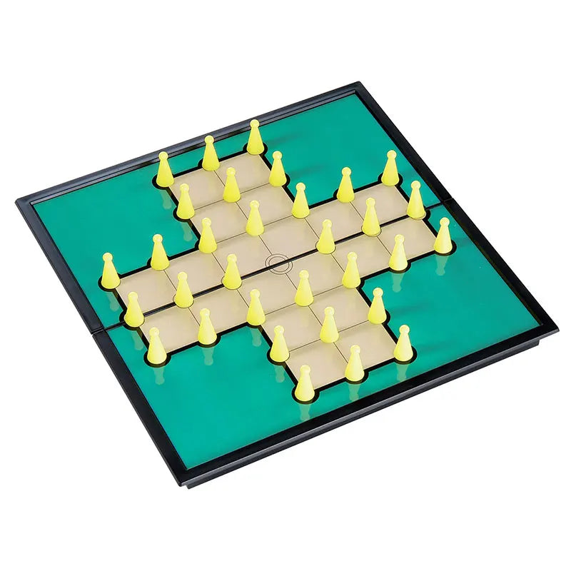 HKM-785875 Custom Magnetic Travel Chess and Draughts Game Set with Folding Board for Kids
