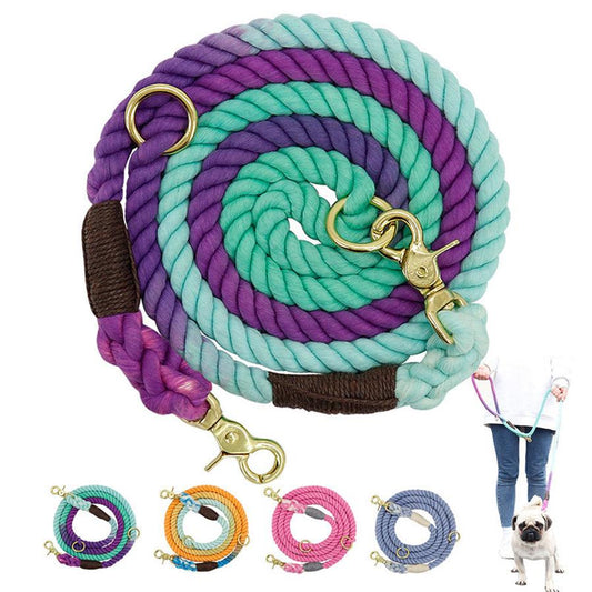 HKM-785939 Multi-Color Soft Cotton Dog Leash for Small, Medium, and Large Dogs - 150cm Length