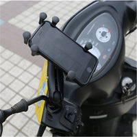 HKM-785939 Universal Mobile Phone Holder for Motorcycles and Electric Vehicles - Rearview Mirror and Handle Installation