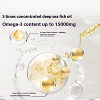 HKM-7859645 Premium Deep Sea Fish Oil Supplement for Healthy Coat in Small & Medium Dogs and Cats - 50ml