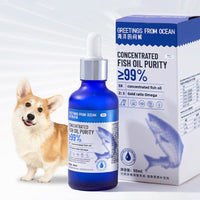 HKM-7859645 Premium Deep Sea Fish Oil Supplement for Healthy Coat in Small & Medium Dogs and Cats - 50ml