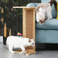 HKM-7859773 Wooden Cat Scratching Post - 45cm Tall Furniture Protector and Claw Sharpener