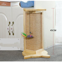 HKM-7859773 Wooden Cat Scratching Post - 45cm Tall Furniture Protector and Claw Sharpener