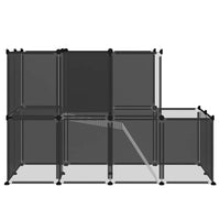 HKM-7861181 Spacious Black Small Animal Cage - 142x74x93 cm with Plastic and Steel Construction