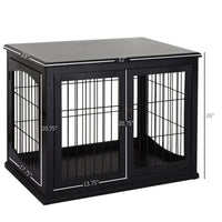HKM-7863229 Dog Crate Furniture with Dual Access & Durable MDF Design for Small to Medium Dogs