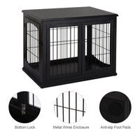 HKM-7863229 Dog Crate Furniture with Dual Access & Durable MDF Design for Small to Medium Dogs