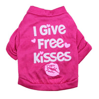 HKM-7863741 Kiss Print Cotton Jersey T-Shirt for Small Dogs - Comfortable Leisure Wear