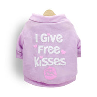 HKM-7863741 Kiss Print Cotton Jersey T-Shirt for Small Dogs - Comfortable Leisure Wear