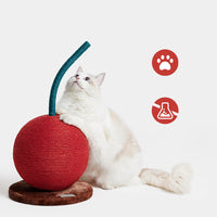 HKM-786387 Big Orange Cherry Cat Climbing Toy with Sisal-Covered Scratch Posts for Cats and Kittens