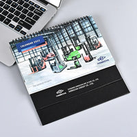 HKM-786515 2024 Business Lanner Spiral Desk Calendar - Customisable A4/A5/A6 Sizes, PVC & Art Paper Cover