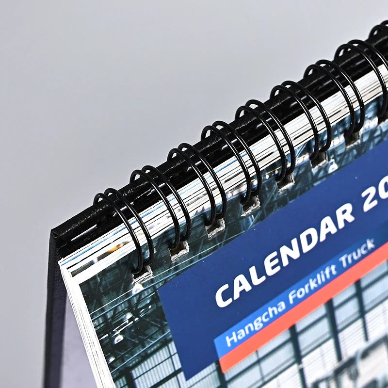 HKM-786515 2024 Business Lanner Spiral Desk Calendar - Customisable A4/A5/A6 Sizes, PVC & Art Paper Cover