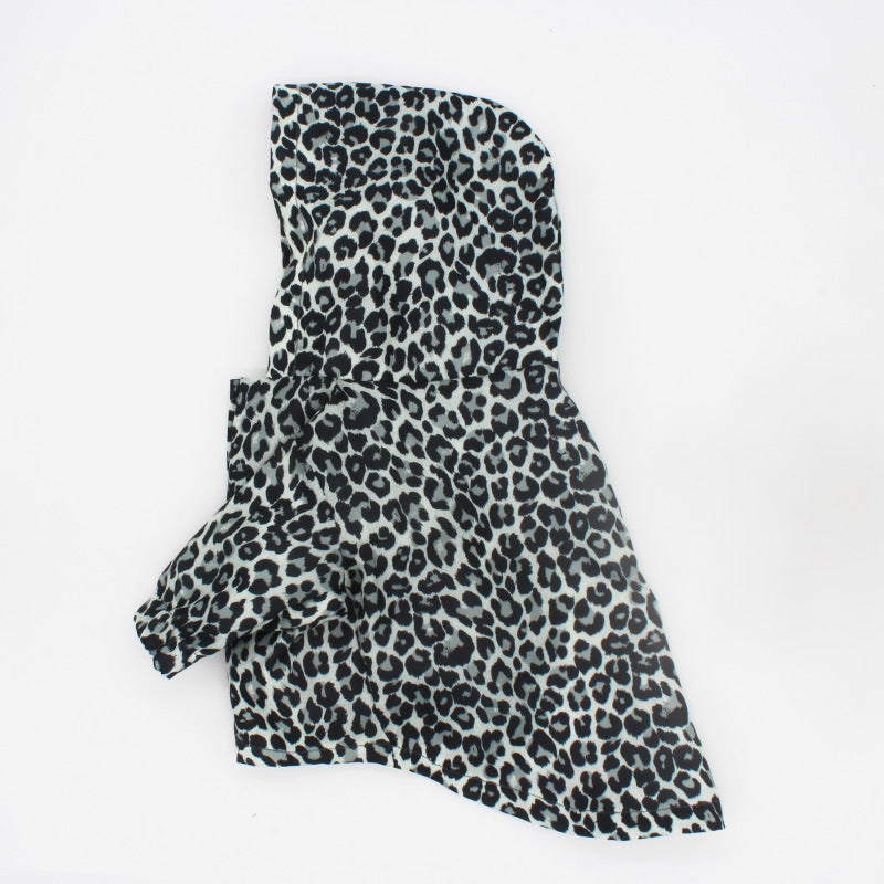 HKM-7865917 Leopard Print Trench Coat for Dogs ¨C Stylish Polyester Pet Clothing in Multiple Sizes