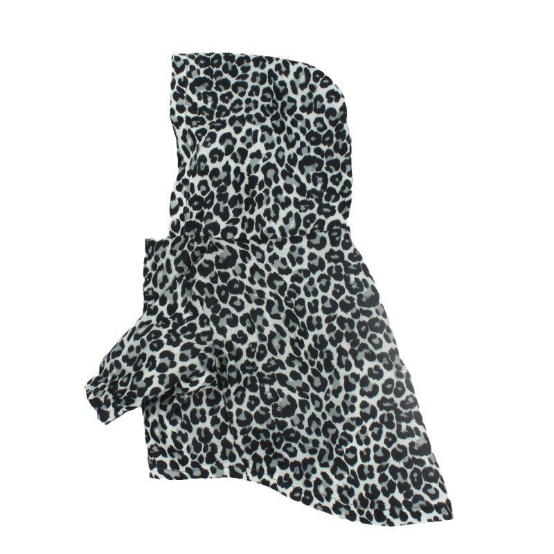 HKM-7865917 Leopard Print Trench Coat for Dogs ¨C Stylish Polyester Pet Clothing in Multiple Sizes