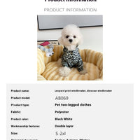 HKM-7865917 Leopard Print Trench Coat for Dogs ¨C Stylish Polyester Pet Clothing in Multiple Sizes