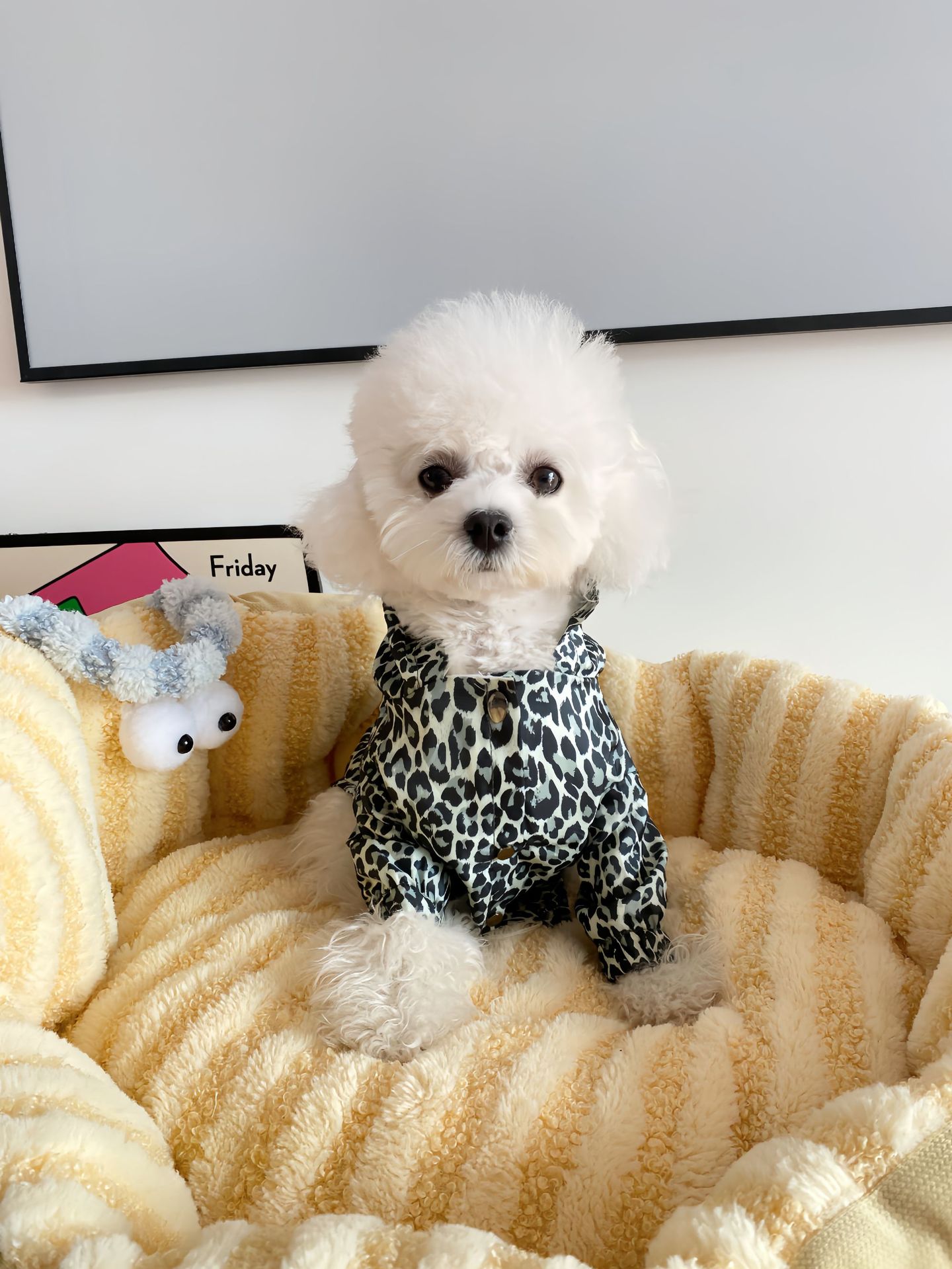 HKM-7865917 Leopard Print Trench Coat for Dogs ¨C Stylish Polyester Pet Clothing in Multiple Sizes