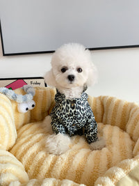 HKM-7865917 Leopard Print Trench Coat for Dogs ¨C Stylish Polyester Pet Clothing in Multiple Sizes