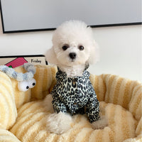 HKM-7865917 Leopard Print Trench Coat for Dogs ¨C Stylish Polyester Pet Clothing in Multiple Sizes